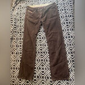 Men's Brown vintage diesel corduroy pants slim fit